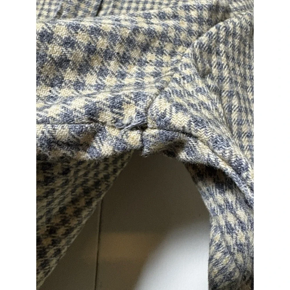 VTG Lord Jeff Wool Houndstooth Shirt Jacket Suede Elbow Patches USA M Hunting